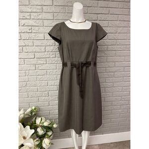 Studio I Women Gary Plaid Self-Belted Cap Sleeve Sheath Dress Size 12